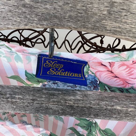 Vintage 90s Sleep Solutions Pastel Floral Slinky Sleep Shirt Blouse - Picture 2 of 3